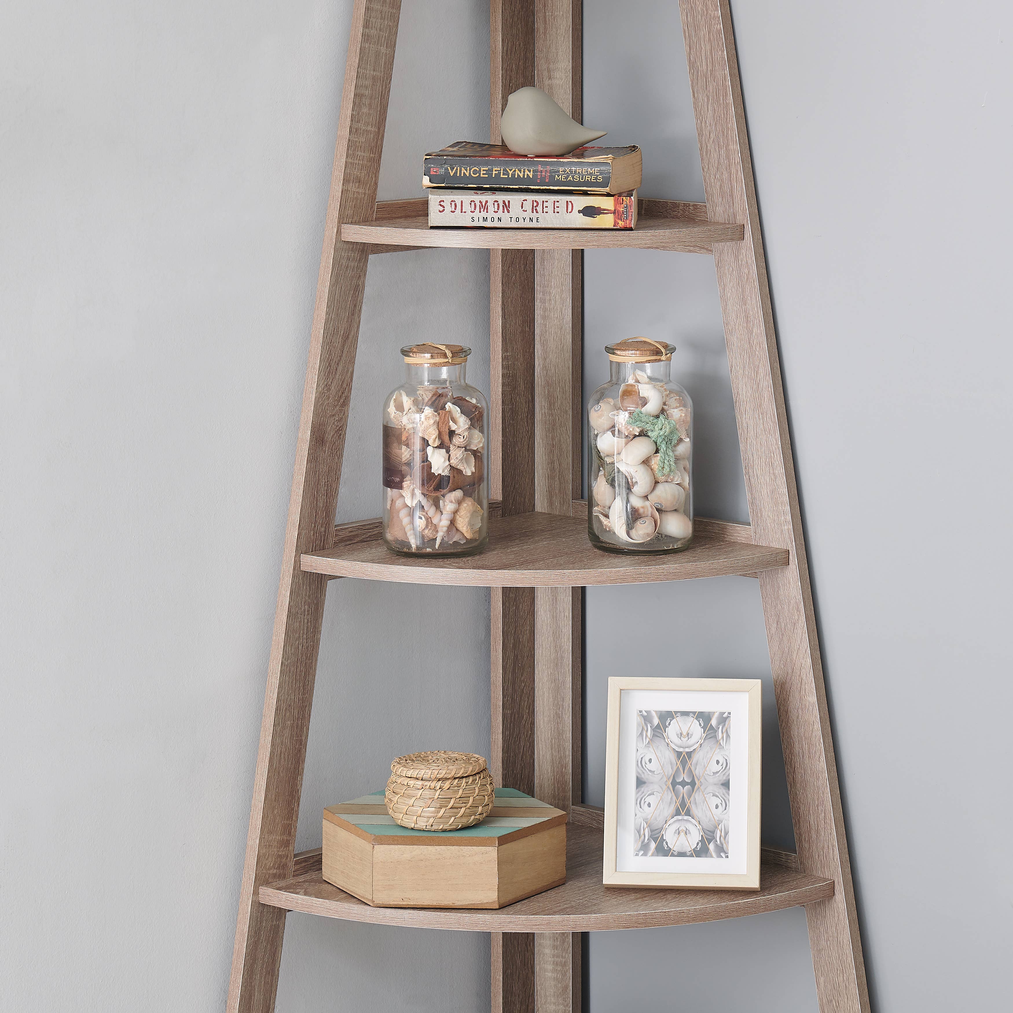 Danya B - Wholesale Bookcase - Five Tier Corner Ladder Display Bookshelf6
