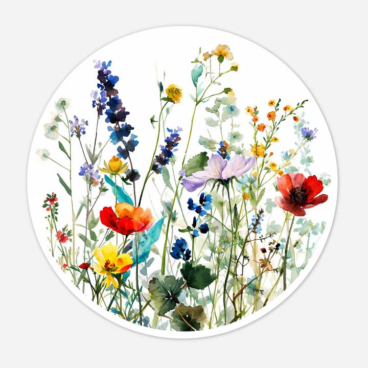 Stickers met wilde bloemen, PNW-vinylsticker, Gardeners Friends voor wholesale door CMarie Northwest