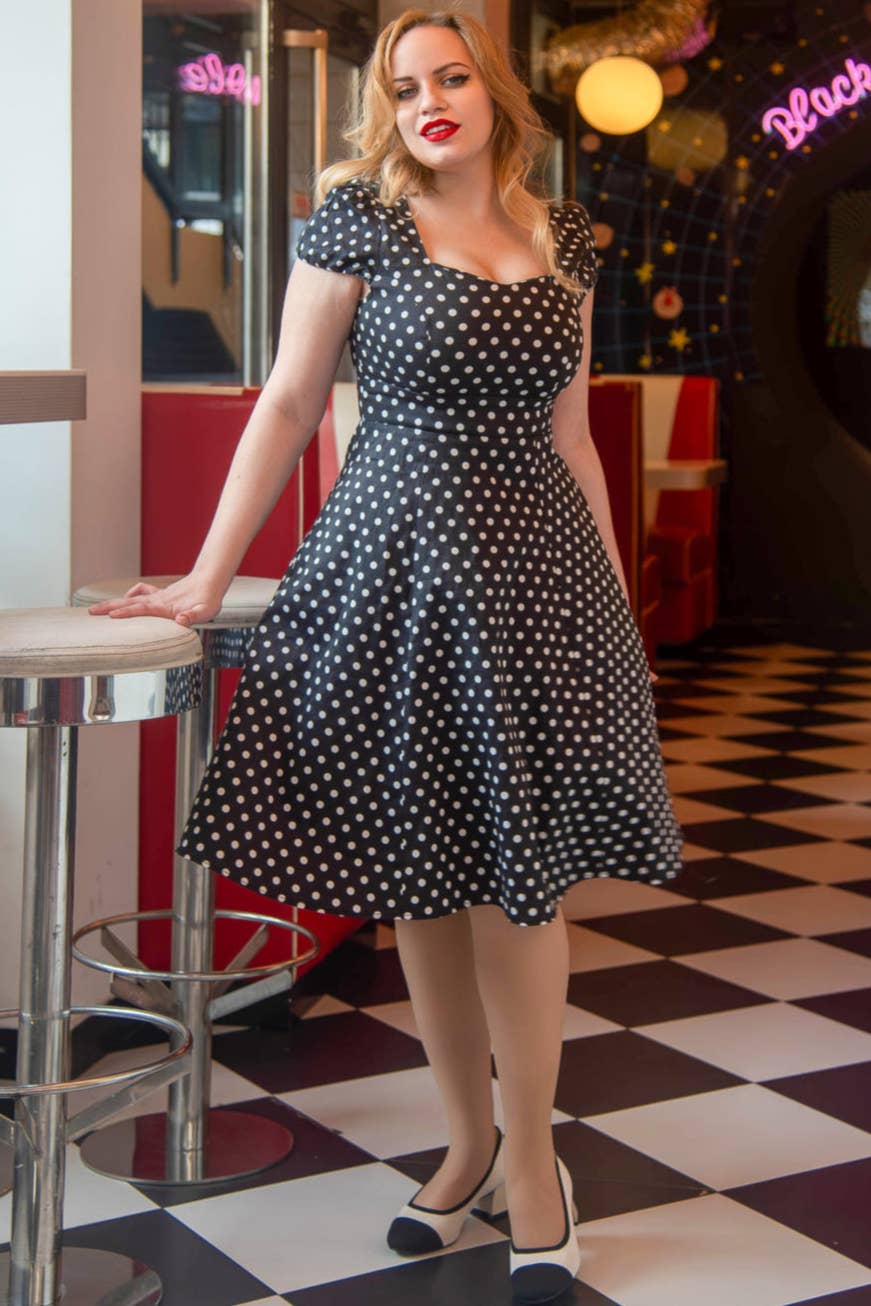 Dolly & Dotty - Wholesale Dress - Women's - Claudia Flirty Fifties Style Dress in Black1