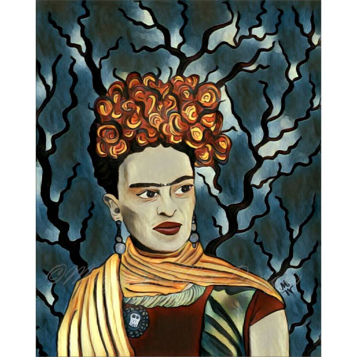 Frida Kahlo Art Print - Smoke Variant for wholesale by Margeaux Wex Designs