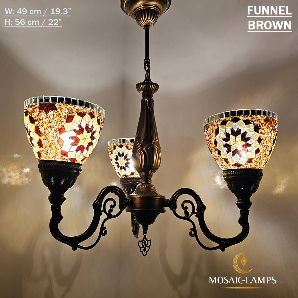 Mosaic Lamps – Candeeiro/lâmpada suspensa por atacado – Mosaico 3 Globo Feito à Mão Turco Marroquino Árabe Oriental Boh24