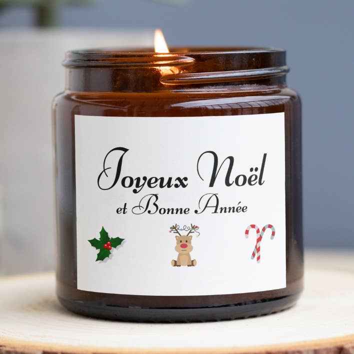 Bougie - Joyeux noël et bonne année pour la vente par MAMIE CANDLE