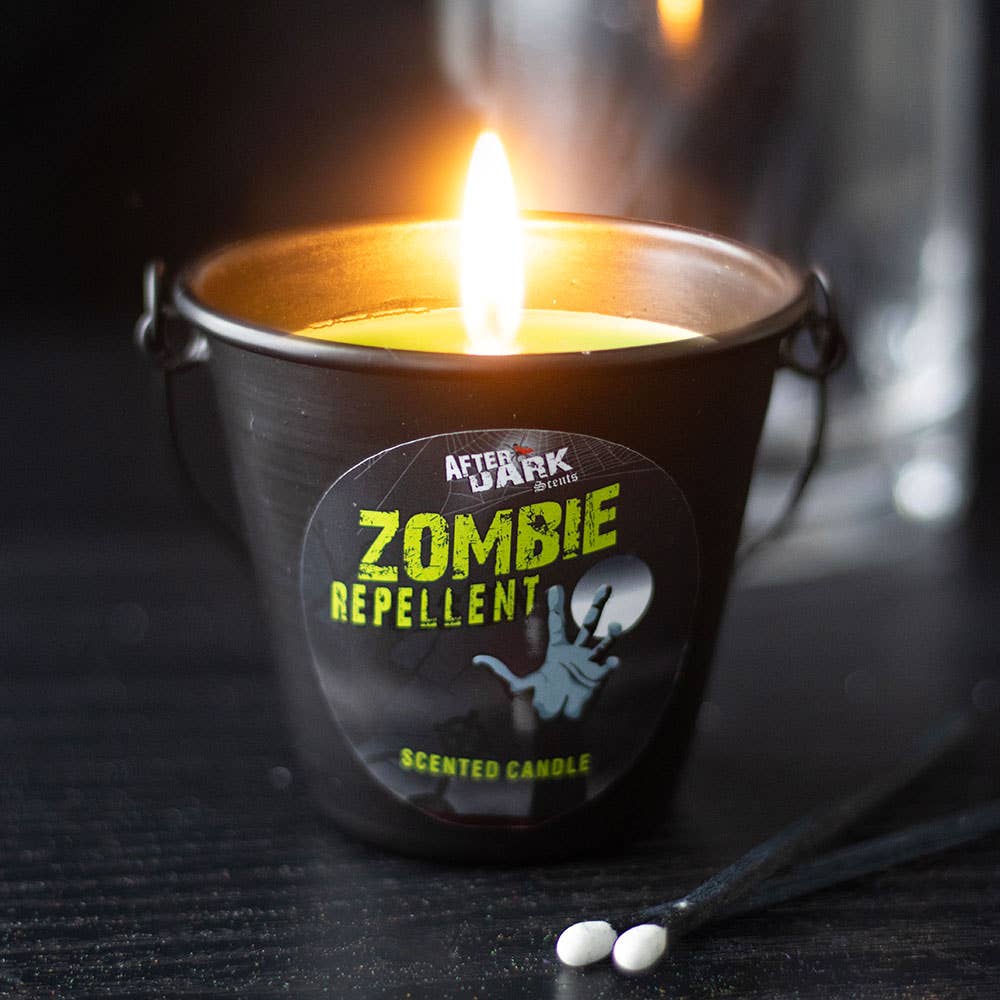 Something Different Wholesale - Wholesale Jar/Filled Candle - Zombie Repellent Gothic Halloween Candle Bucket