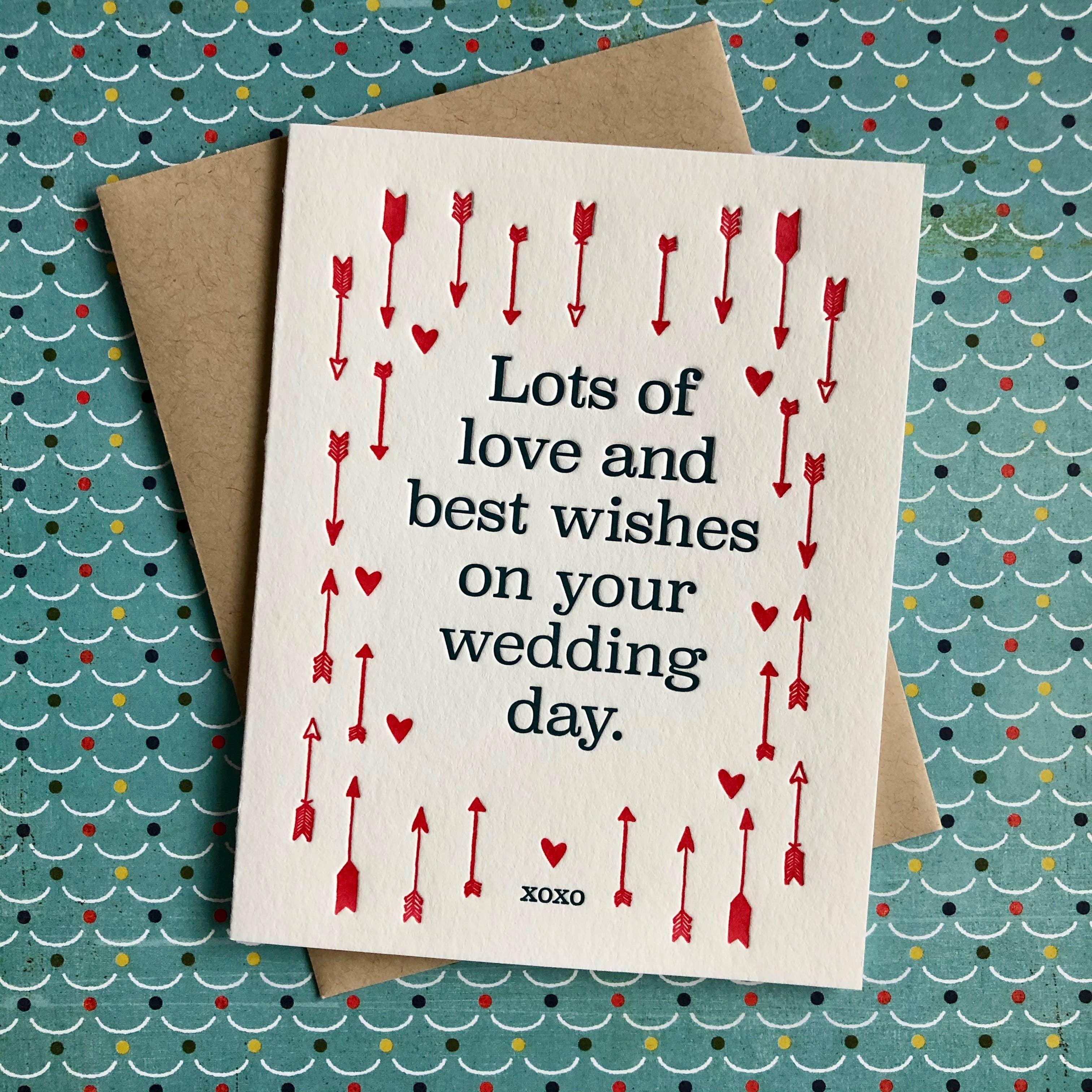 Lucky Bee Press – wholesale Bröllopskort – Arrow Kärlek & Önskar - brevpresskort1