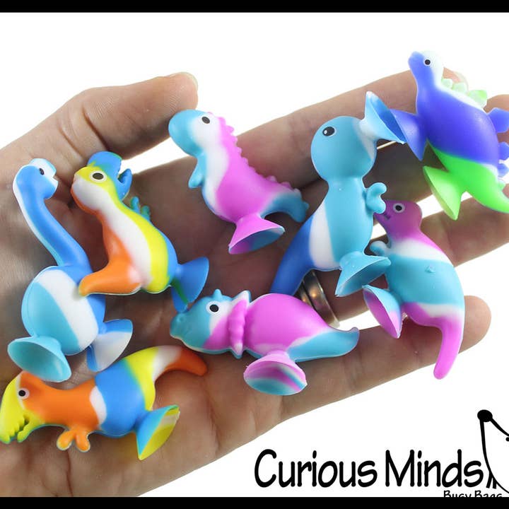 Curious Minds Toys - Wholesale Bath Toy - Baby - 1 Suction Cup Dinosaurs - Window Water Bath Toy - Auditory