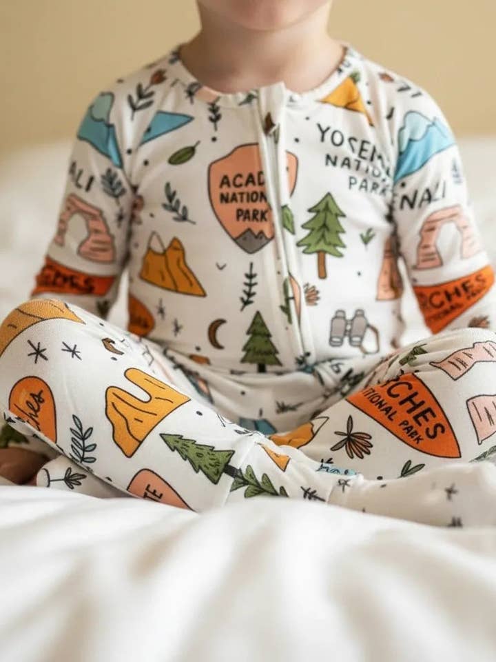 National Park Zipper Onsie for wholesale by Nomad Baby