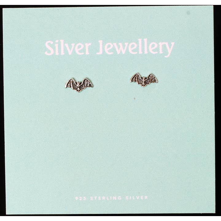 Ohrstecker aus Sterlingsilber mit Fledermausmotiv für den Großhandel von Western Counties Wholesale