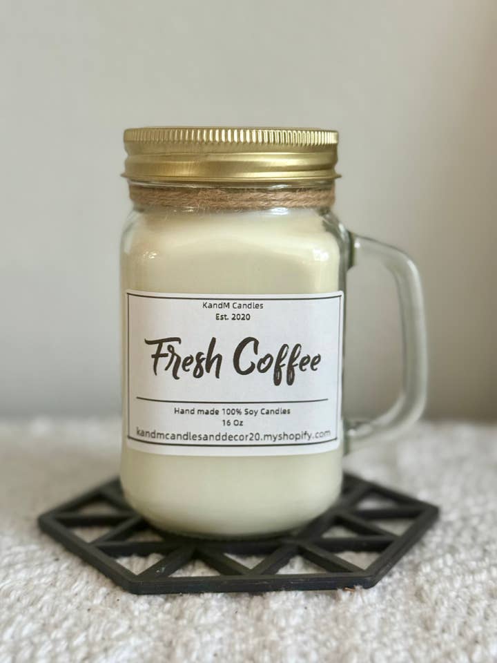 Coffee Mug Candle for wholesale by KandM Candles and Decor