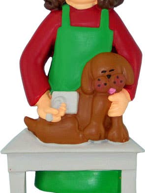 Dog Groomer: Female, Brown for wholesale by Ornament Central