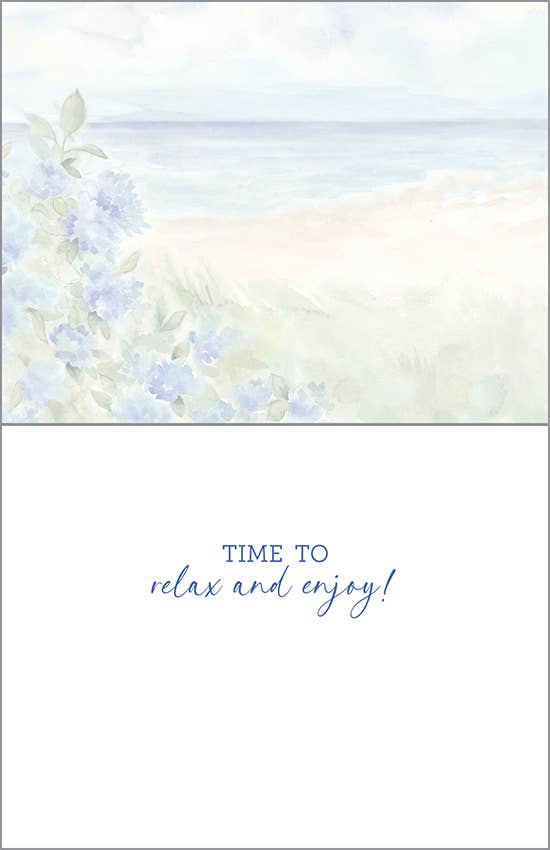 GINA B DESIGNS - Wholesale Retirement Card - Retirement Greeting Card - Adirondack Chairs and Flowers1