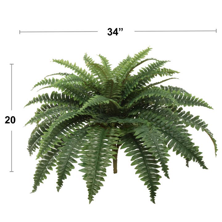 Larksilk - Wholesale Artificial Plant - Boston Fern 34" Lush Decorative Indoor Plant Spring Decor 241