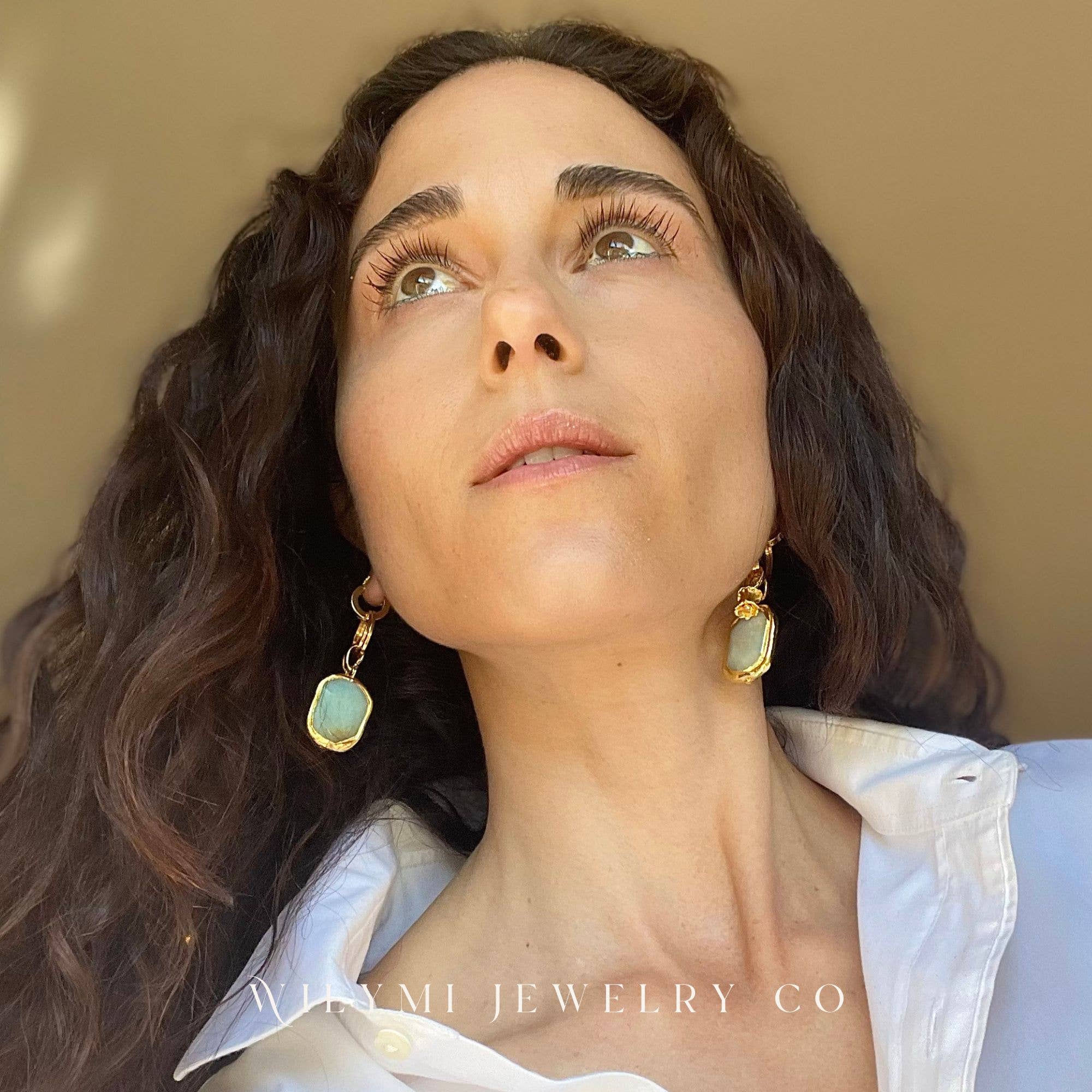 WILYMI Jewelry Co - Vente Boucles d'oreilles pendantes - Créoles 4-en-1 JOY | GF + Acier inoxydable + Amazonite8