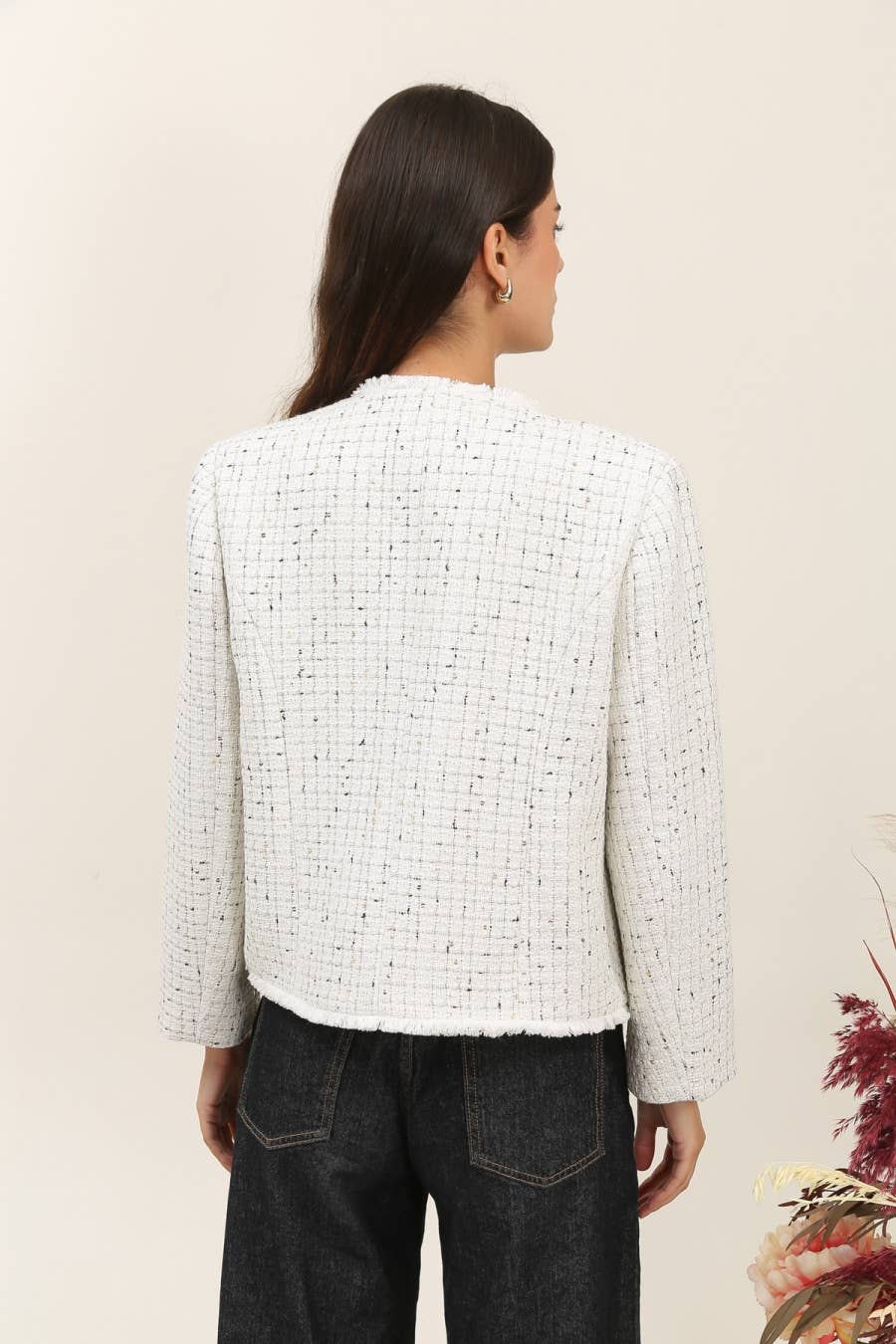 Attrait Paris – Großhandel Anzugjacke – Damen  – Tweedjacke mit Rundhalsausschnitt9