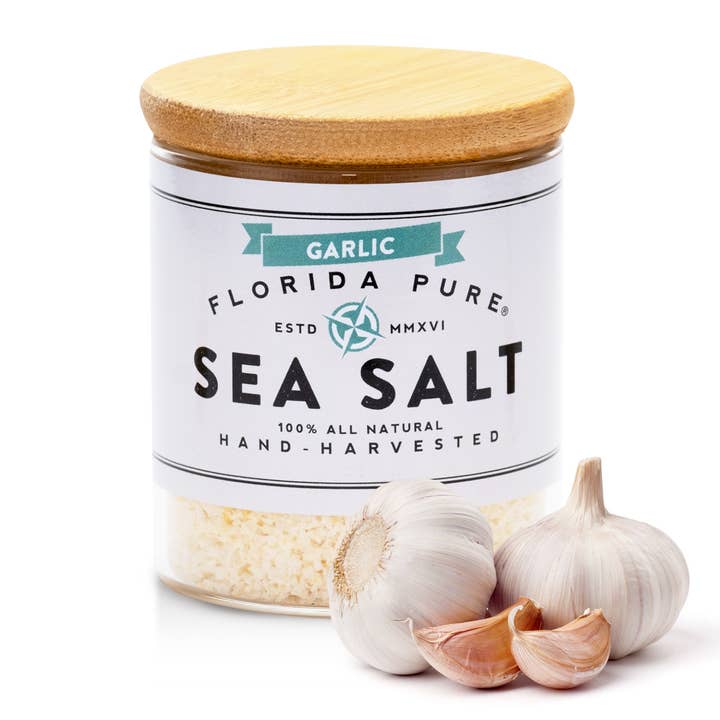 Garlic Infused Sea Salt | Gourmet Seasoning | Flaked Salt for wholesale by Florida Pure Sea Salt