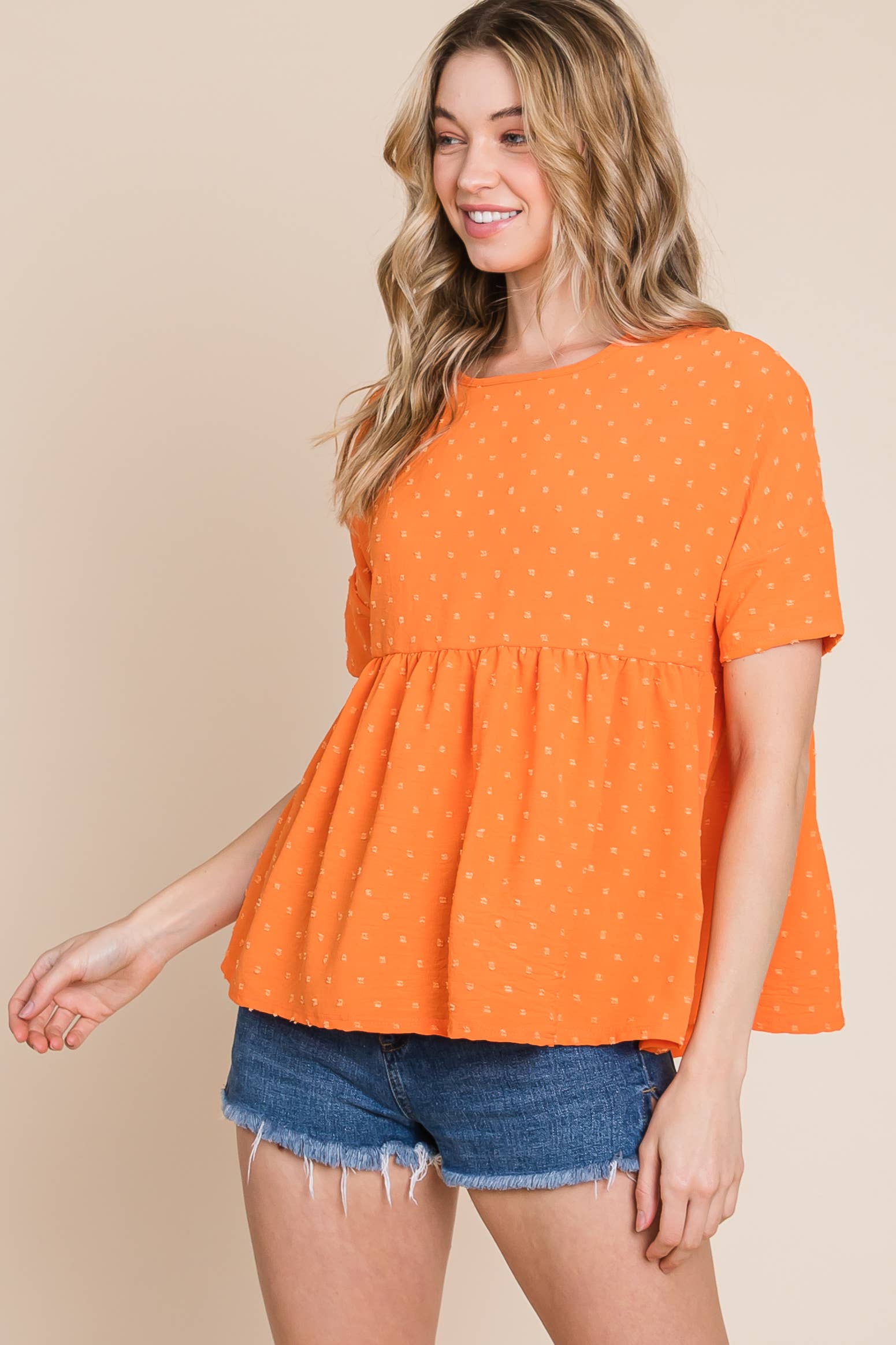 BOMBOM – Engroshandel Bluse - Dame – TA1837 TEKSTURERET PEPLUM TOP6