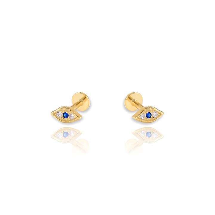 KIKICHIC - Wholesale Stud/Post Earrings - Evil Eye Flat Back Cartilage Earrings