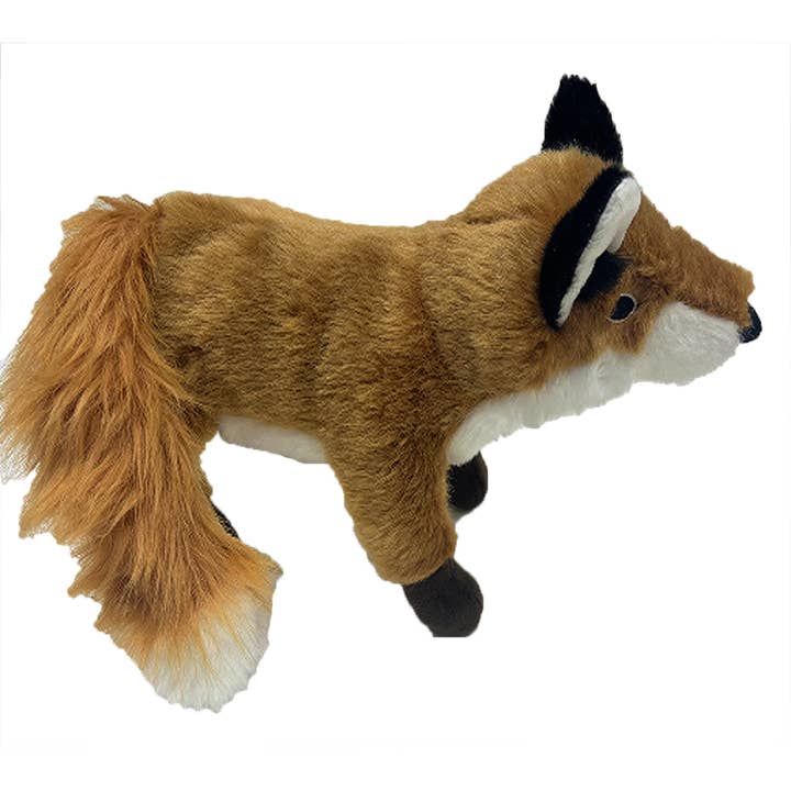 Realistic Plush Fox Dog Toy w/ Squeaker for wholesale by Texas Toy Distribution