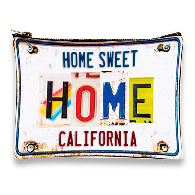 Zippered Bag - License Plate Home Sweet Home (name drop) for wholesale by Mariasch Studios