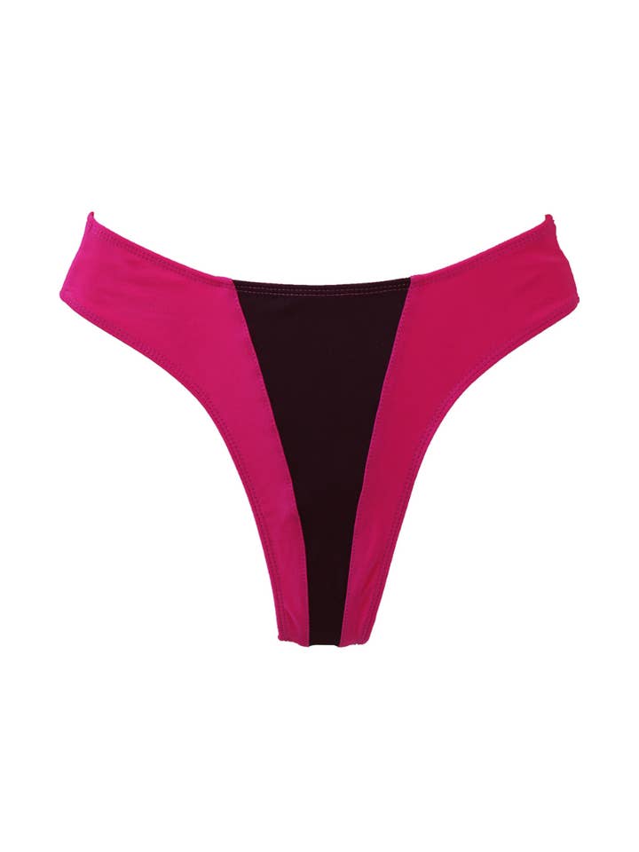 Izzet Mid-Rise Briefs in Pink and Aubergine for wholesale by Type Swimwear