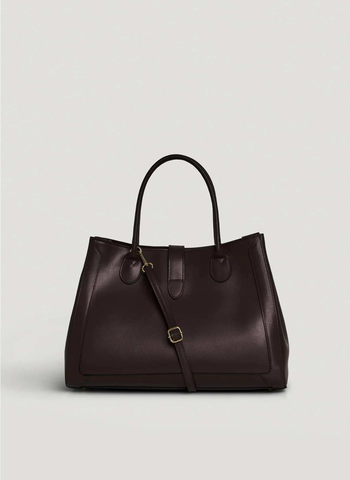 Voemièn - Wholesale Top Handle Bag - Women's - Chloe Bag in Dark Brown Brushed Leather5