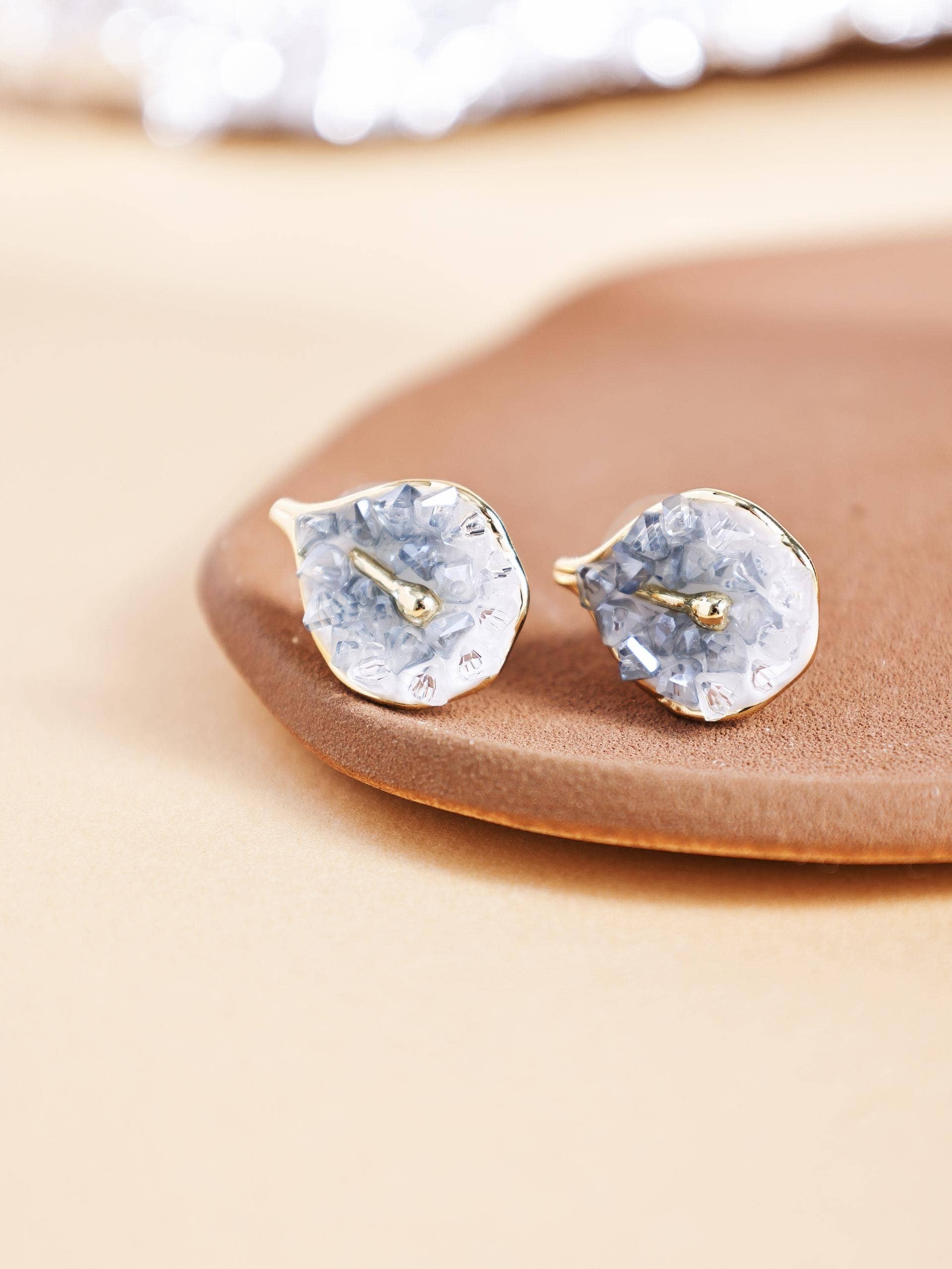 Revelari - Wholesale Stud/Post Earrings - Blue Crystal Calla Lily Stud Earring0