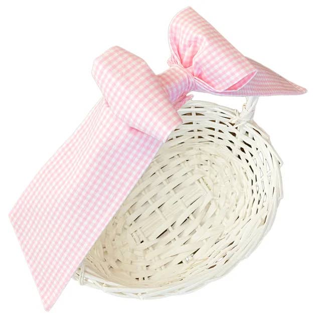 Pink Gingham Basket Bow for wholesale by The Bow Next Door