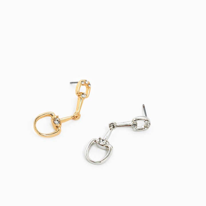 Sessori – Großhandel Ohrhänger – Western-Pferdegebiss-Tropfen-Ohrringe mit Steinen3