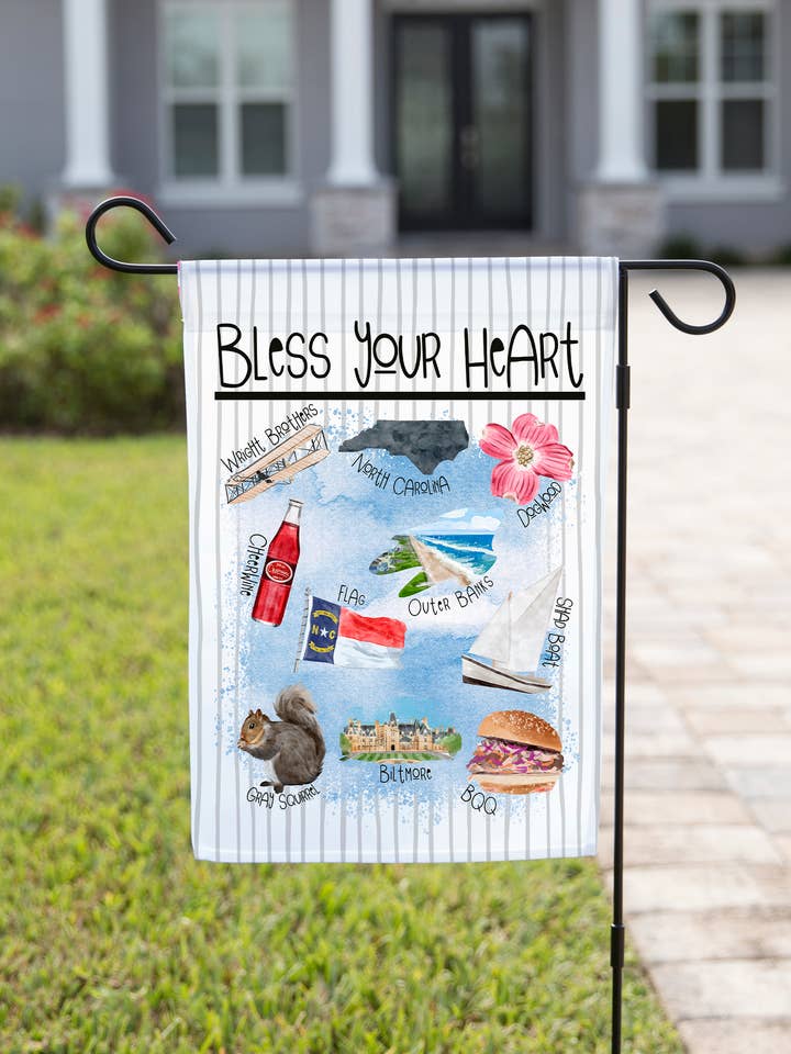 Bandiera da giardino della Carolina del Nord - Bless per la vendita all'ingrosso da parte di The Navy Knot