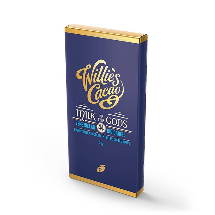 Willie's Cacao - Wholesale Chocolate Bar - Milk of the Gods. Rio Caribe 44% milk chocolate. 26g bar