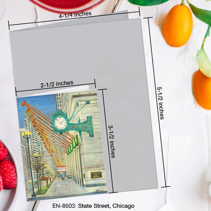 Printed Canvas - Wholesale Everyday greeting card - State Street, Chicago, Greeting Card (#8503A)1