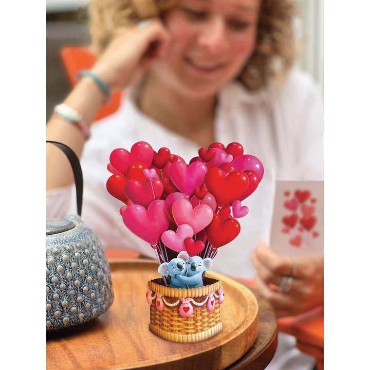 FreshCut Paper LLC - Wholesale Everyday Greeting Card - Mini Heart Balloons (10 Mini Pop-up Greeting Cards)2