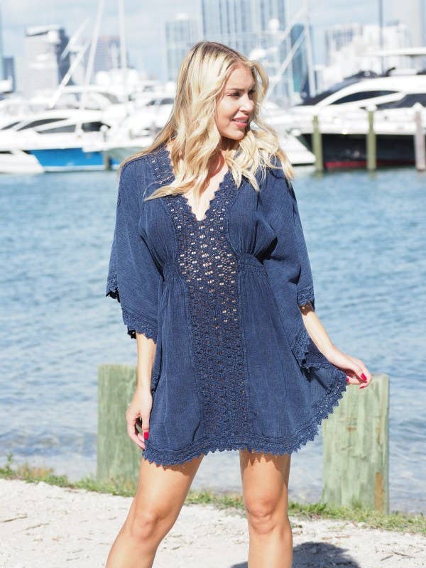 Del Carmen Midnight Blue Cover-up for wholesale by Cotton Natural