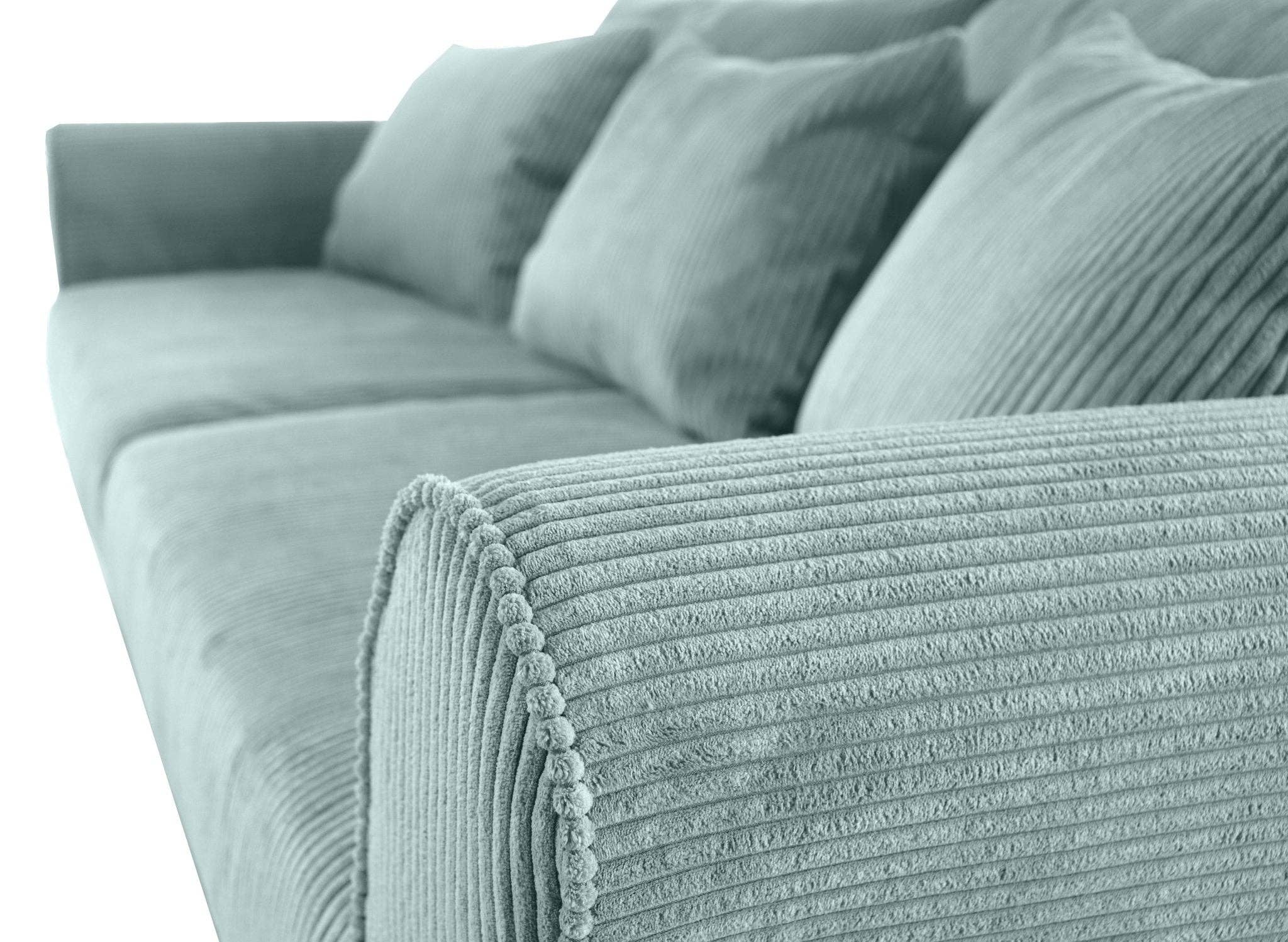 SCANDINAVIAN STORIES by MARTON - Wholesale Sofa - Turku 4-seater sofa/sofa bed Corduroy, Dusty Blue, removable & washable covers2