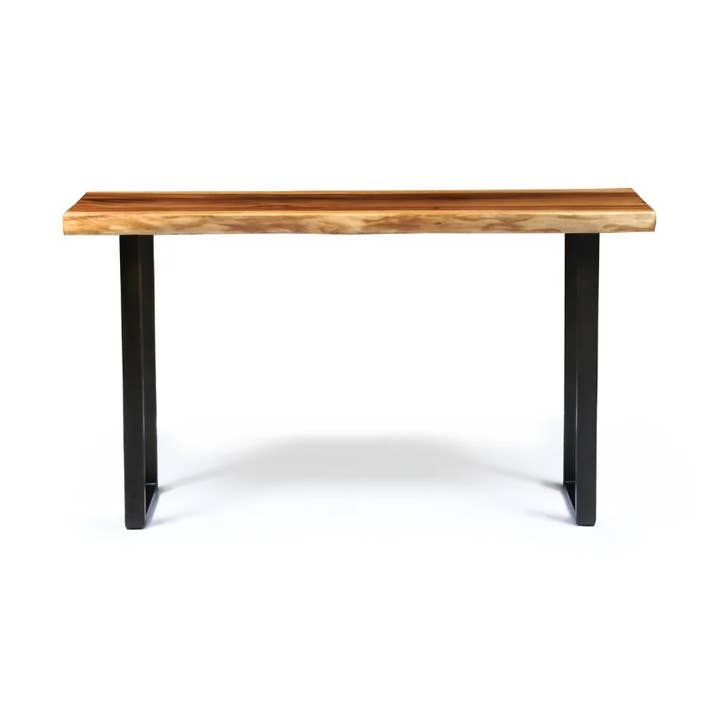 Live Edge-konsol – Naturlig finish – Svarta metallben för wholesale av Heft Home