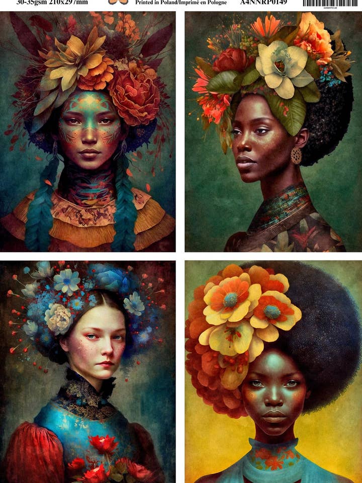 Carta di Riso Decoupage di Ninny - Donne del Mondo per la vendita all'ingrosso da parte di Ninnys Napkins