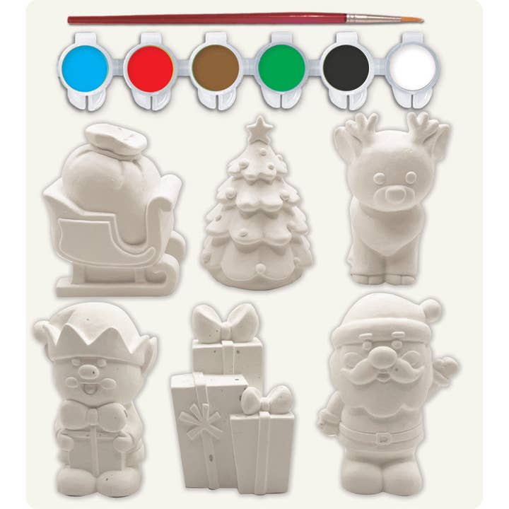 Masterpieces Puzzles - Wholesale DIY Craft Kit - Kids - Christmas Time - Plaster Figurine Paint Set1