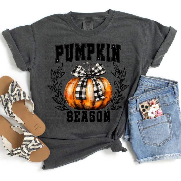Flawless Transfers - Wholesale Sublimation Transfer - Pumpkin Season Black Plaid Bow DTF Transfer
