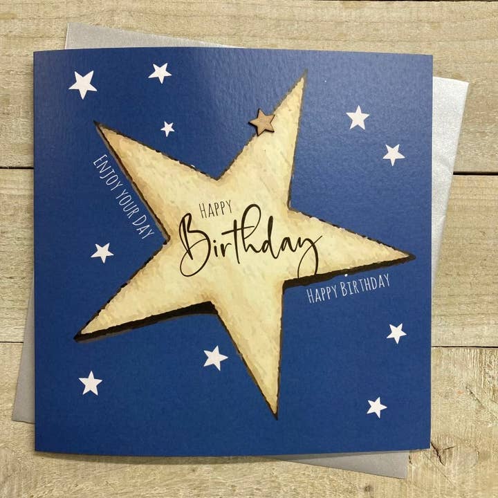 Anniversaire Grande étoile - Grande Carte (XS198) pour la vente par White Cotton Cards