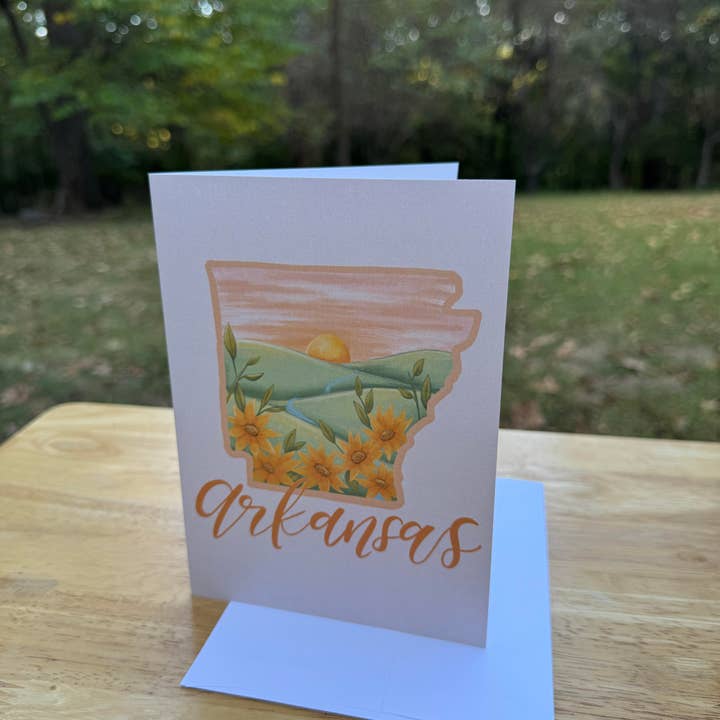 Arkansas Grußkarte für den Großhandel von Painted Peony Art