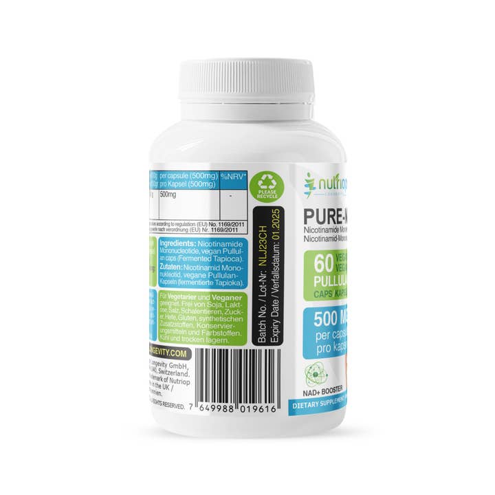Nutriop Longevity - Vente Supplément oral/vitamine - Pure-NMN Nicotinamide Mononucléotide haute puissance 500 mg3