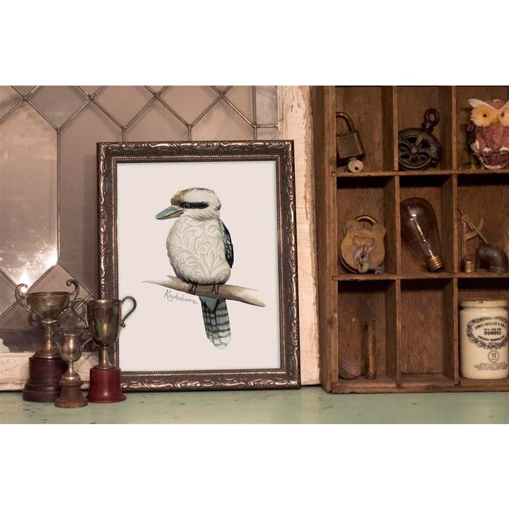 Impression d'art d'oiseaux Kookaburra pour la vente par ALICIA'S INFINITY