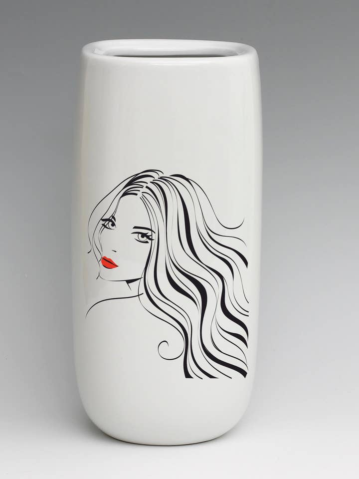 SUBLIMART: Firkantet blomstervase med afrundede hjørner - Donna LineArt Design for engroshandel hos SublimArt