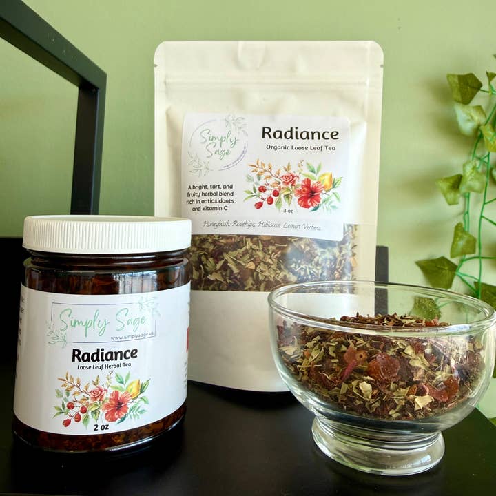 Radiance Organic Loose Leaf Tea Blend for wholesale by Simply Sage