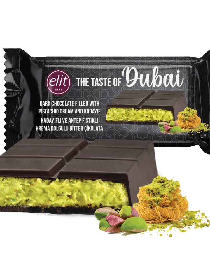 Elit Dubai Mørk Chokolade Pistaciecreme Kataifi 90g for engroshandel hos Aladdin