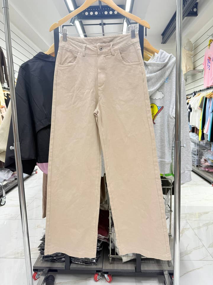 Chilli Girl Collection - Wholesale Pants - Women's - Gabardine high waist wide-leg colored trousers 3