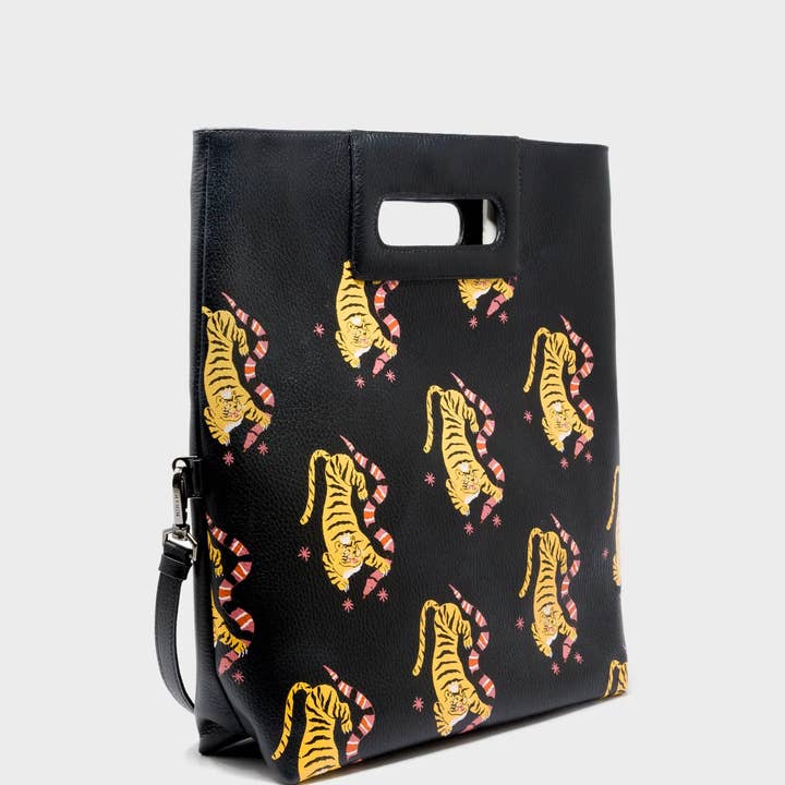 Milo Convertible Crossbody Bag - Black Leather Creatures of the Future Print and other Purchase Wholesale day by day mon épicerie. Free Returns & Net 60 Terms on Faire trending on Faire.