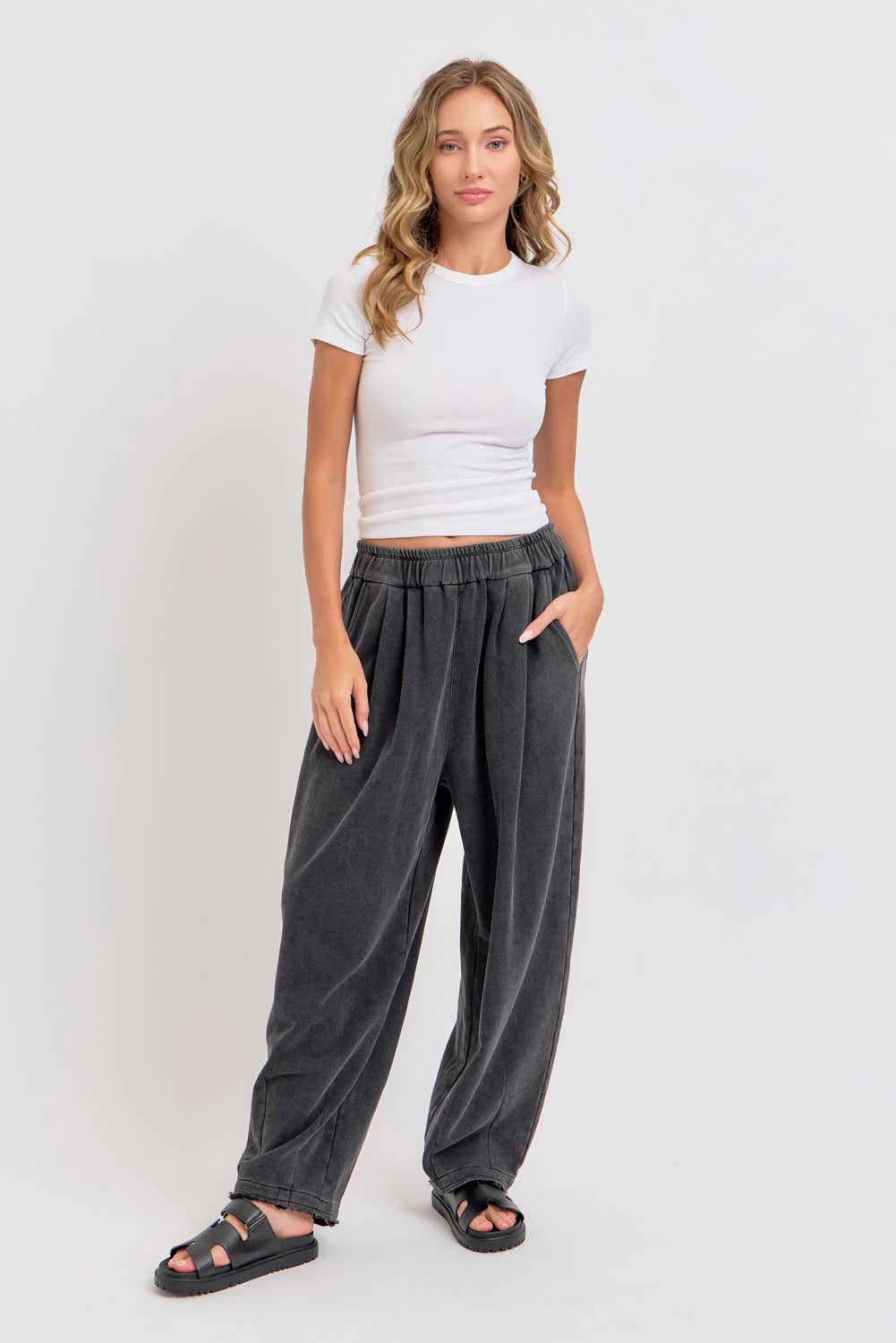 Sweet Lovely by Jen – wholesale Lounge Sweatpants/jogging bottoms – Women's – MINERAL WASHED SWEATPANTS IN FRENCH TERRY 16