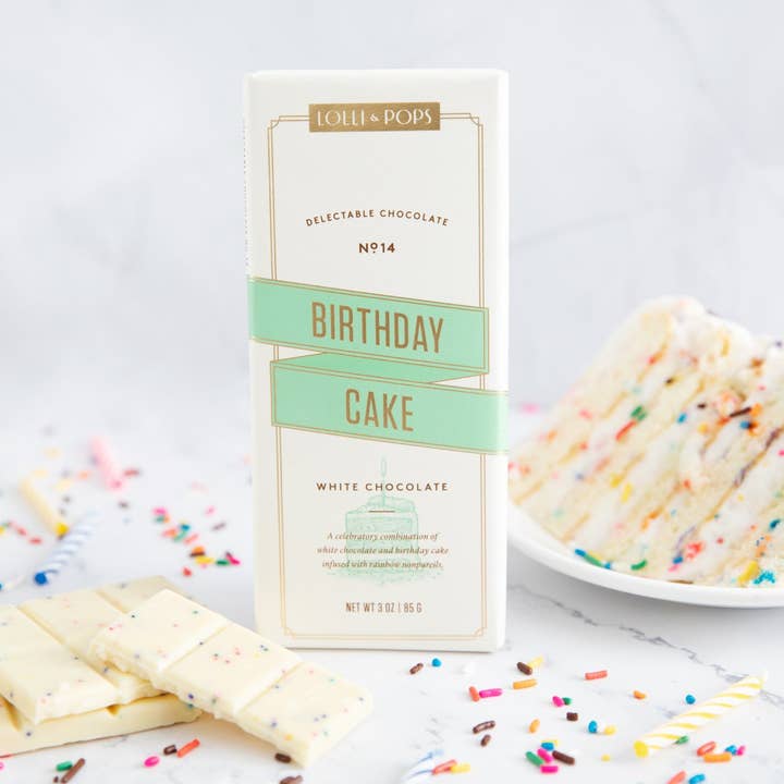 Lolli and Pops - Wholesale Chocolate Bar - Birthday Cake Signature Bar2