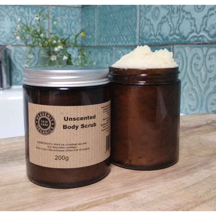 Unscented Organic Body Scrub for wholesale by Heavenly Organics Skin Care