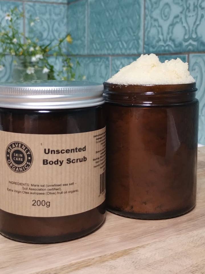 Unscented Organic Body Scrub for wholesale by Heavenly Organics Skin Care